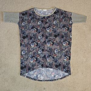 LuLaRoe Floral and Striped Tunic